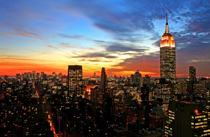 New York City midtown skyline at dark New York City midtown skyline at dark