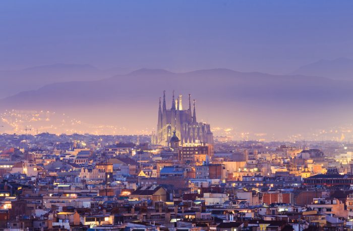 Twilight top of view Barcelona Twilight top of view Barcelona, spain.